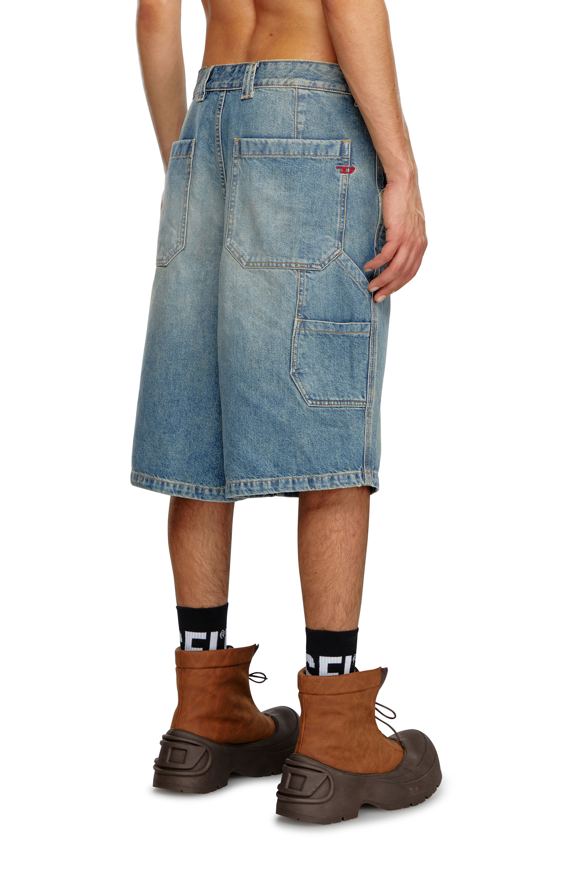 Diesel - D-LIVERY-SHORT, Man's Denim utility shorts in Light Blue - 2
