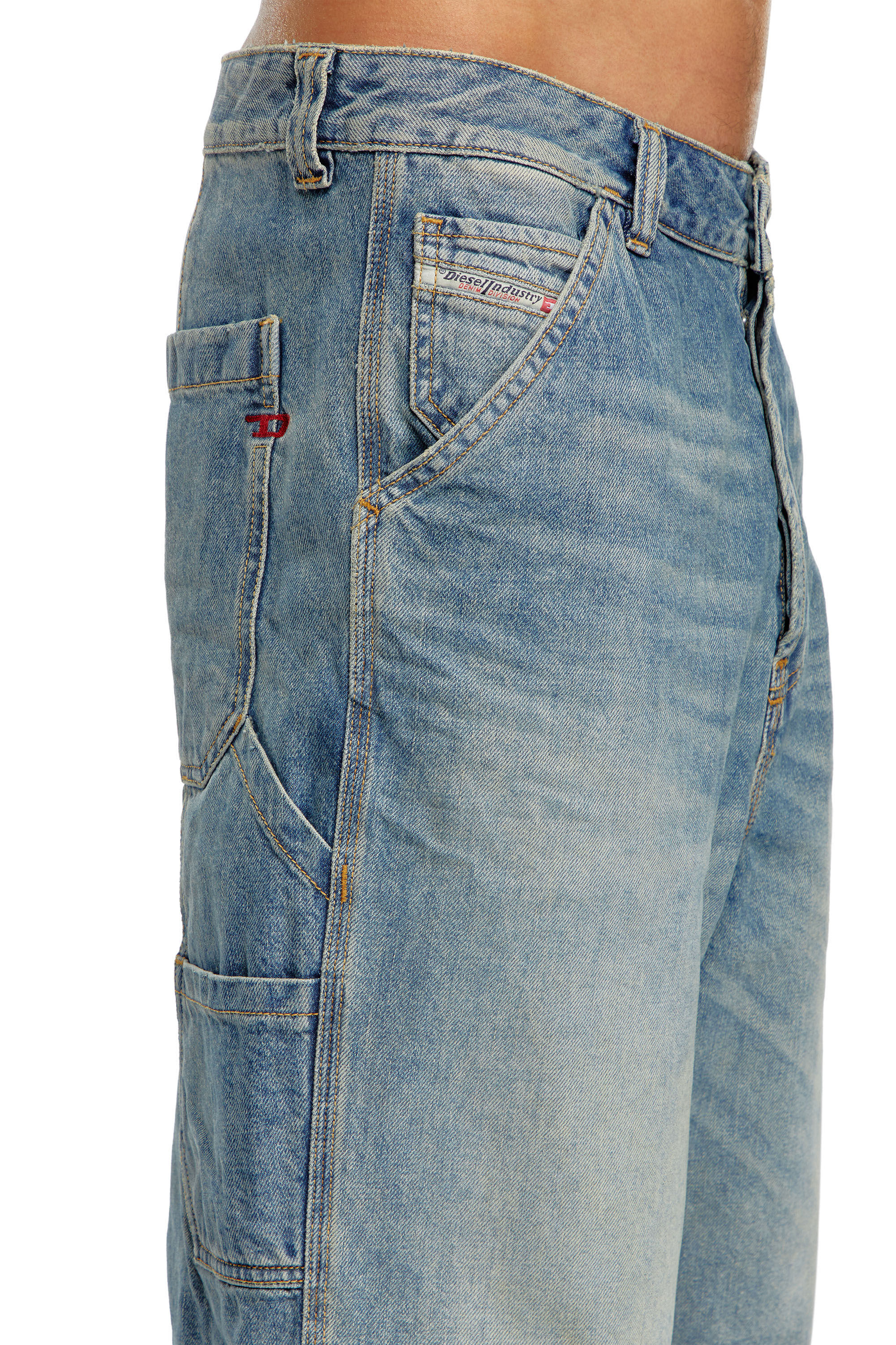 Diesel - D-LIVERY-SHORT, Man's Denim utility shorts in Light Blue - 3