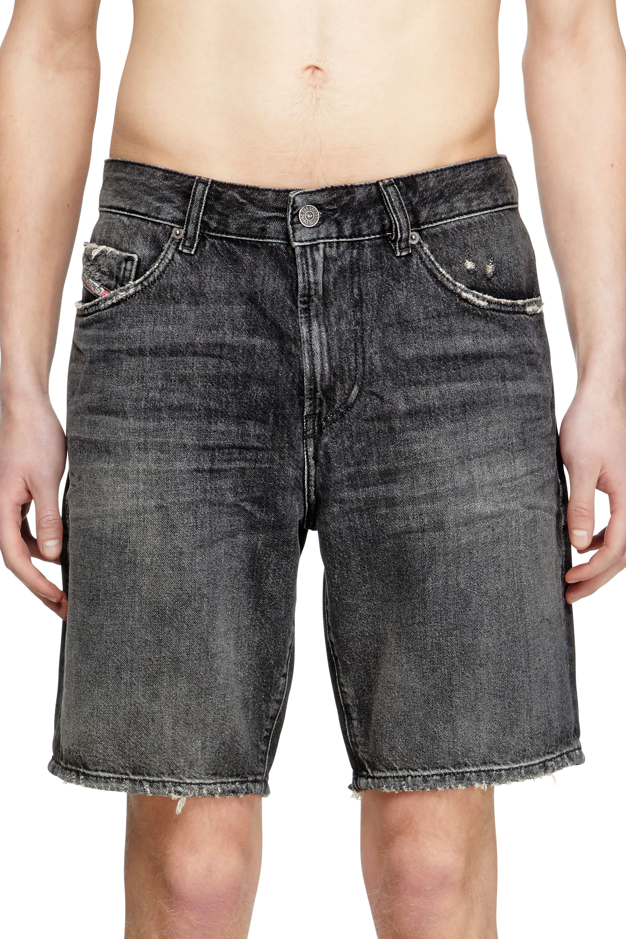 Diesel - D-FIN, Man's Slim denim shorts in Black - 3