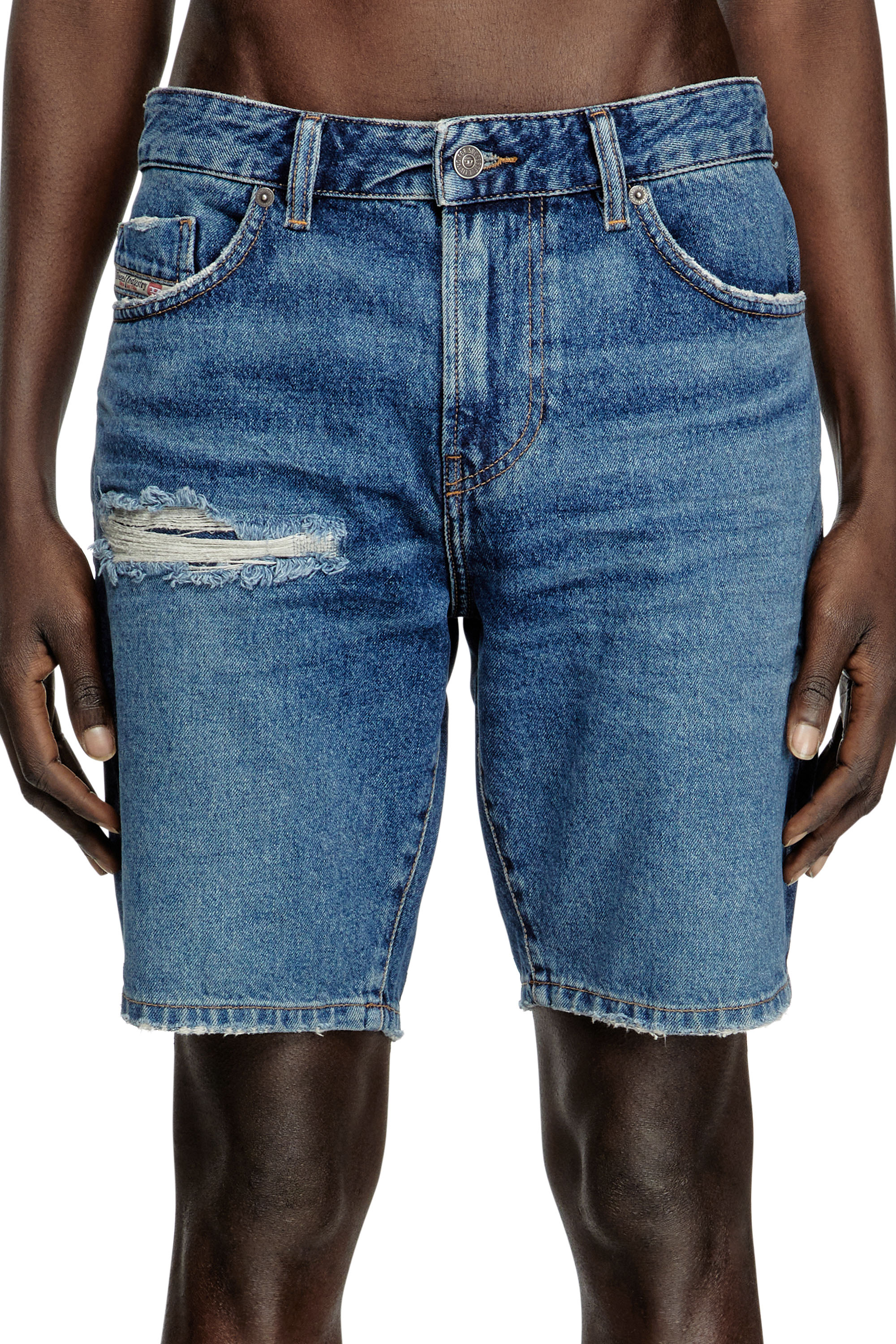 Diesel - D-FIN, Man's Slim denim shorts in Medium blue - 3