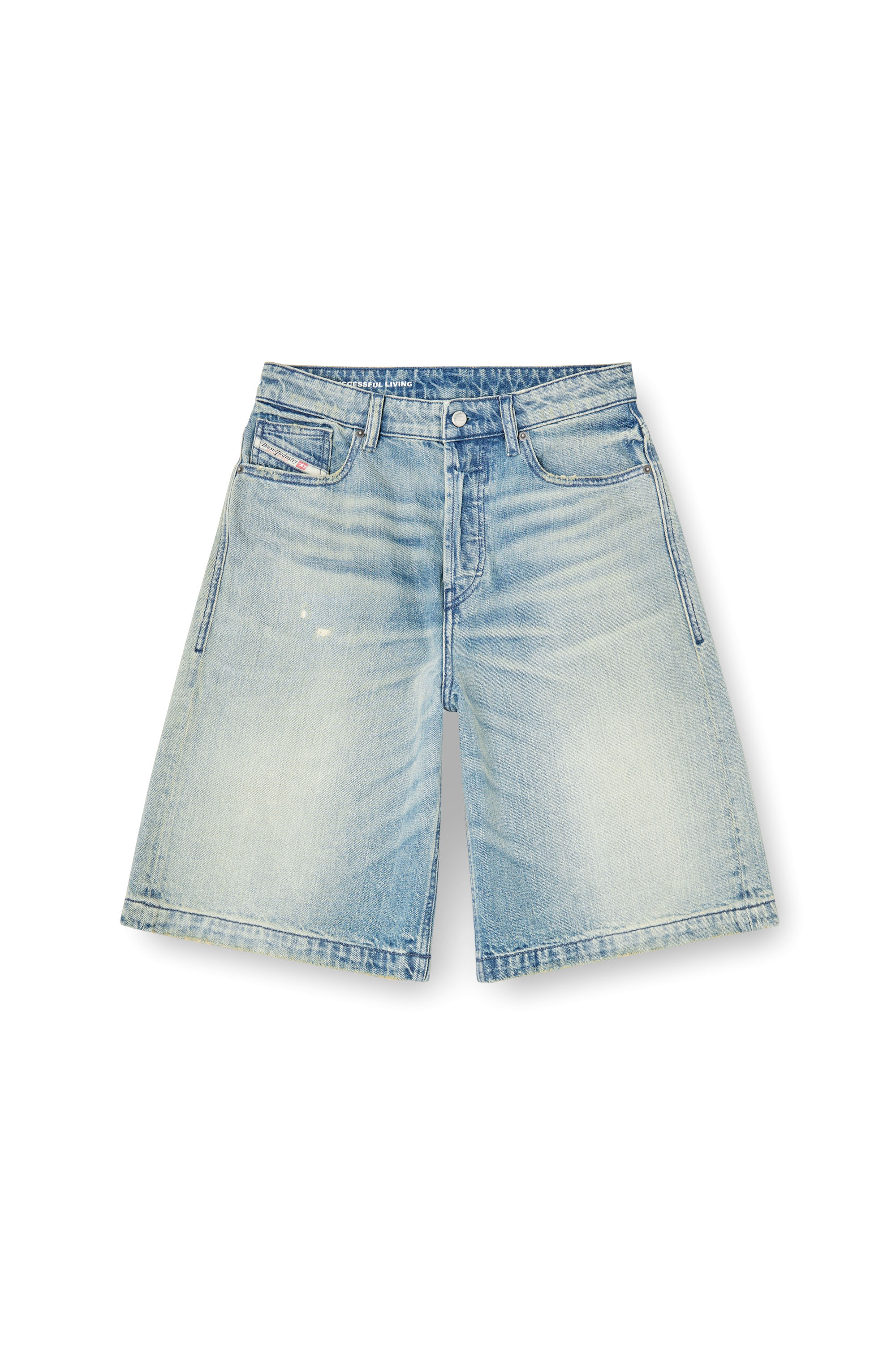Diesel - DE-SIRE-SHORT, Woman's Shorts in worn-effect denim in Light Blue - 3