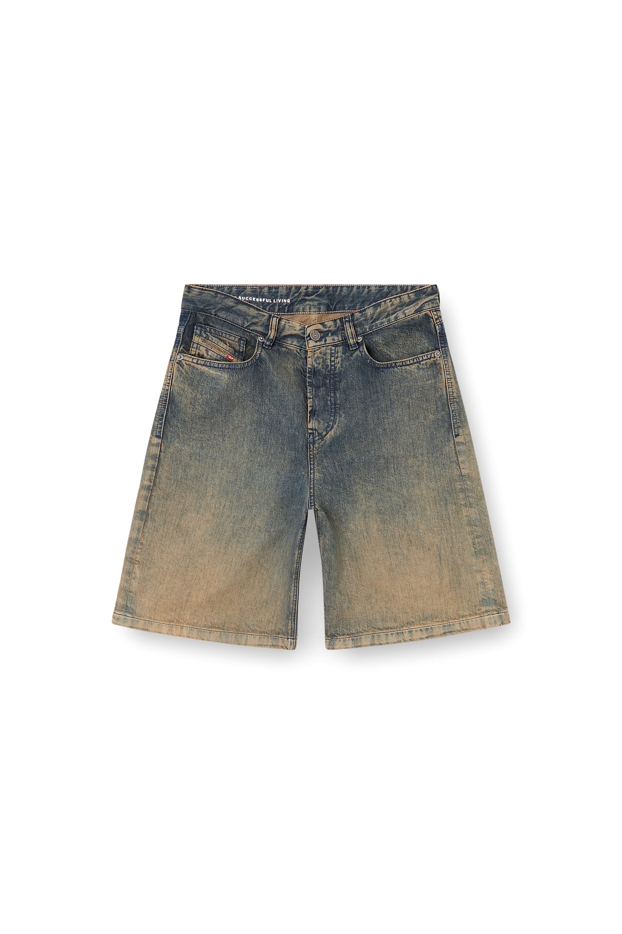 Diesel - DE-SIRE-SHORT-S, Woman's Shorts in fluid shaded denim in Dark Blue - 3