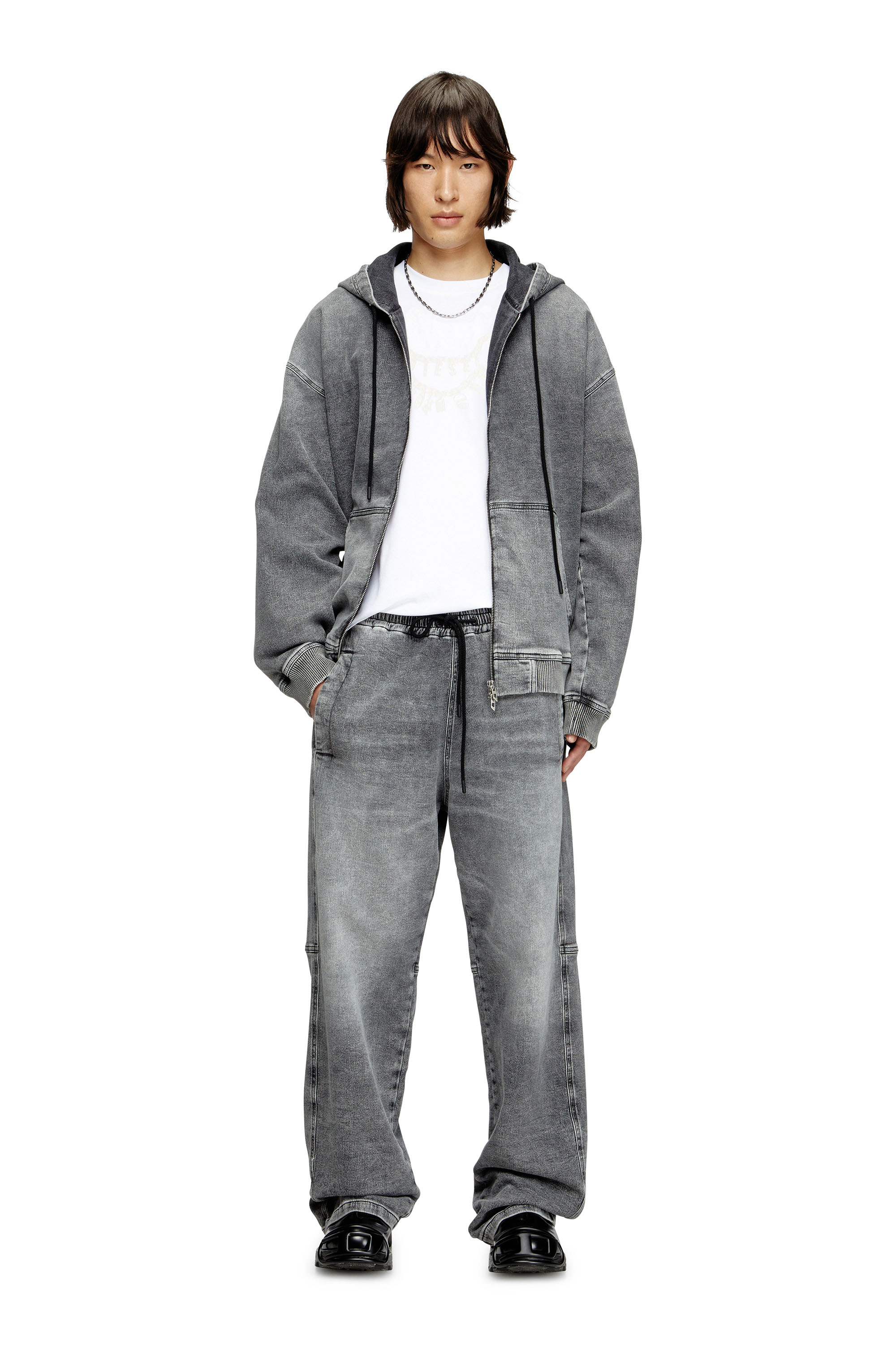 Diesel - Unisex's Relaxed D-Martyans Track Denim 0BEBR, Black/Dark grey - 2