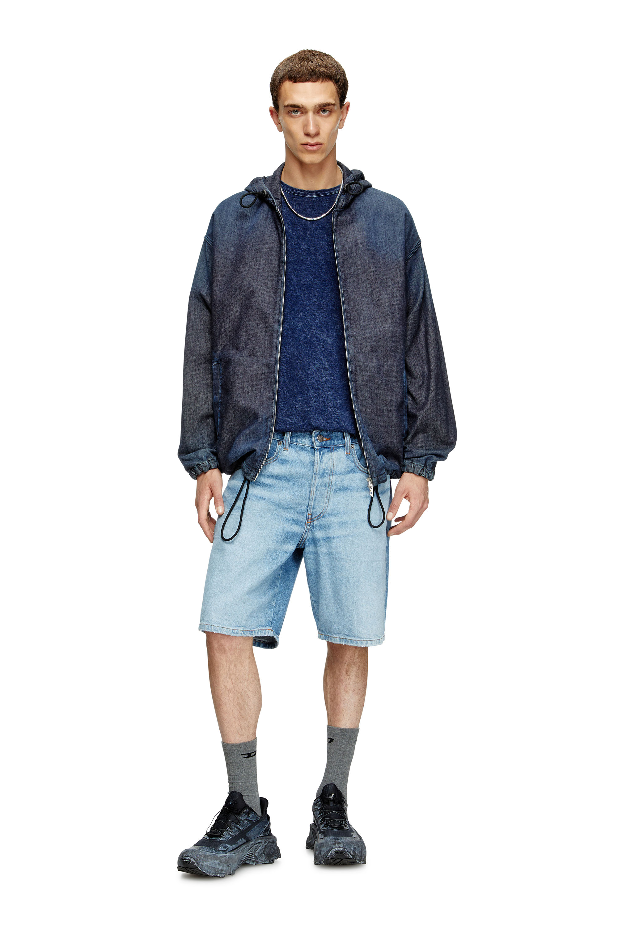 Diesel - REGULAR-SHORT, Man's Denim shorts in Light Blue - 3