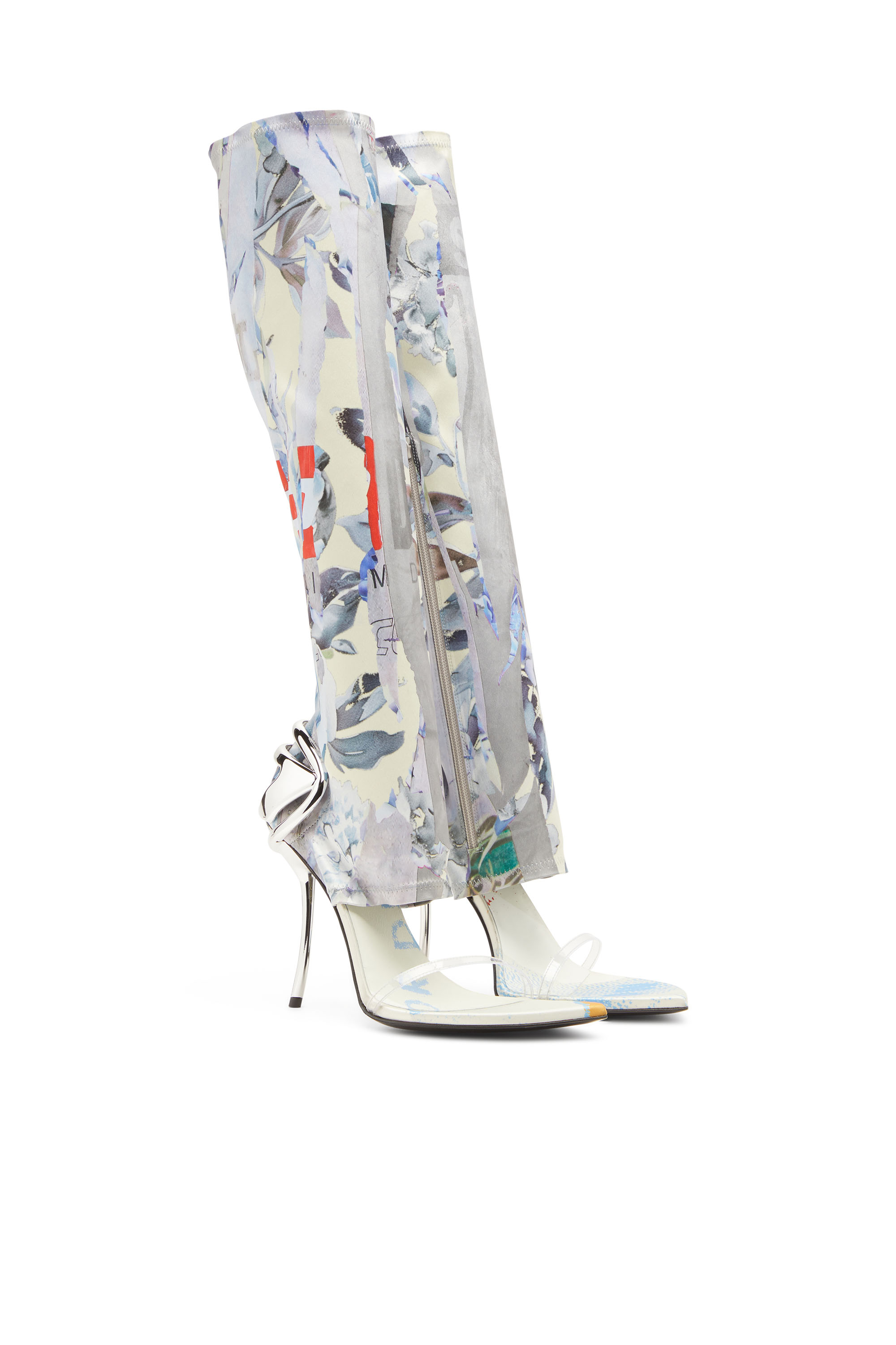 Diesel - D-TEN&HALF SDL KB, Woman's Hybrid sandals with graphic print in White/Blue - 2