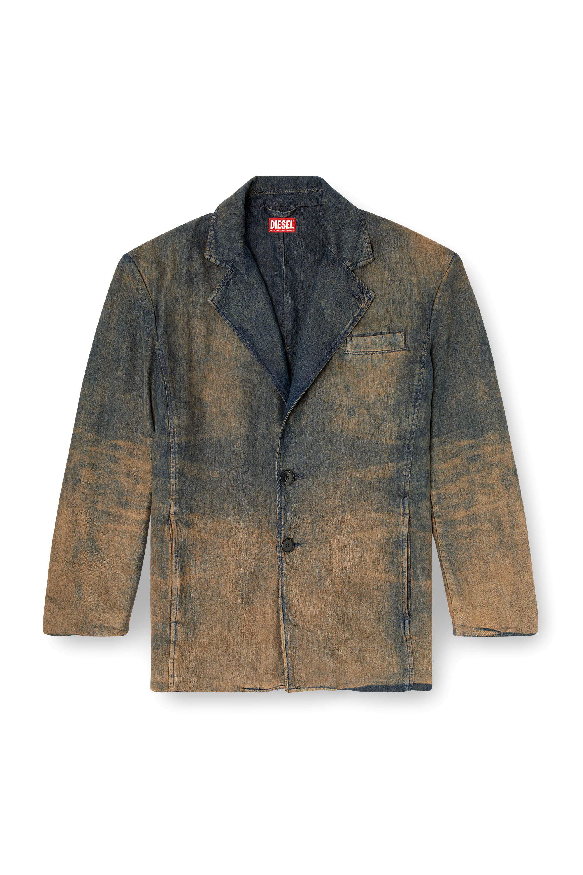 Diesel - D-REG-S, Unisex's Blazer in fluid shaded denim in Dark Blue - 3